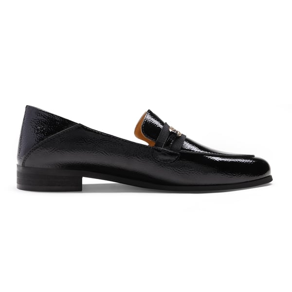 Comfortable Casual Round Toe Loafers - BLACK PATENT LEATHER - 2